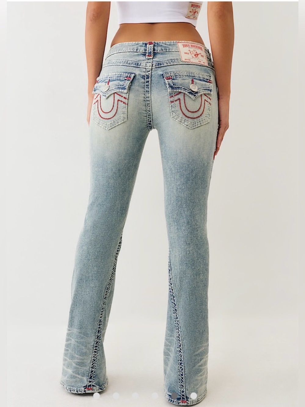 NWT True Religion Joey Low Rise Super T Flare Jean